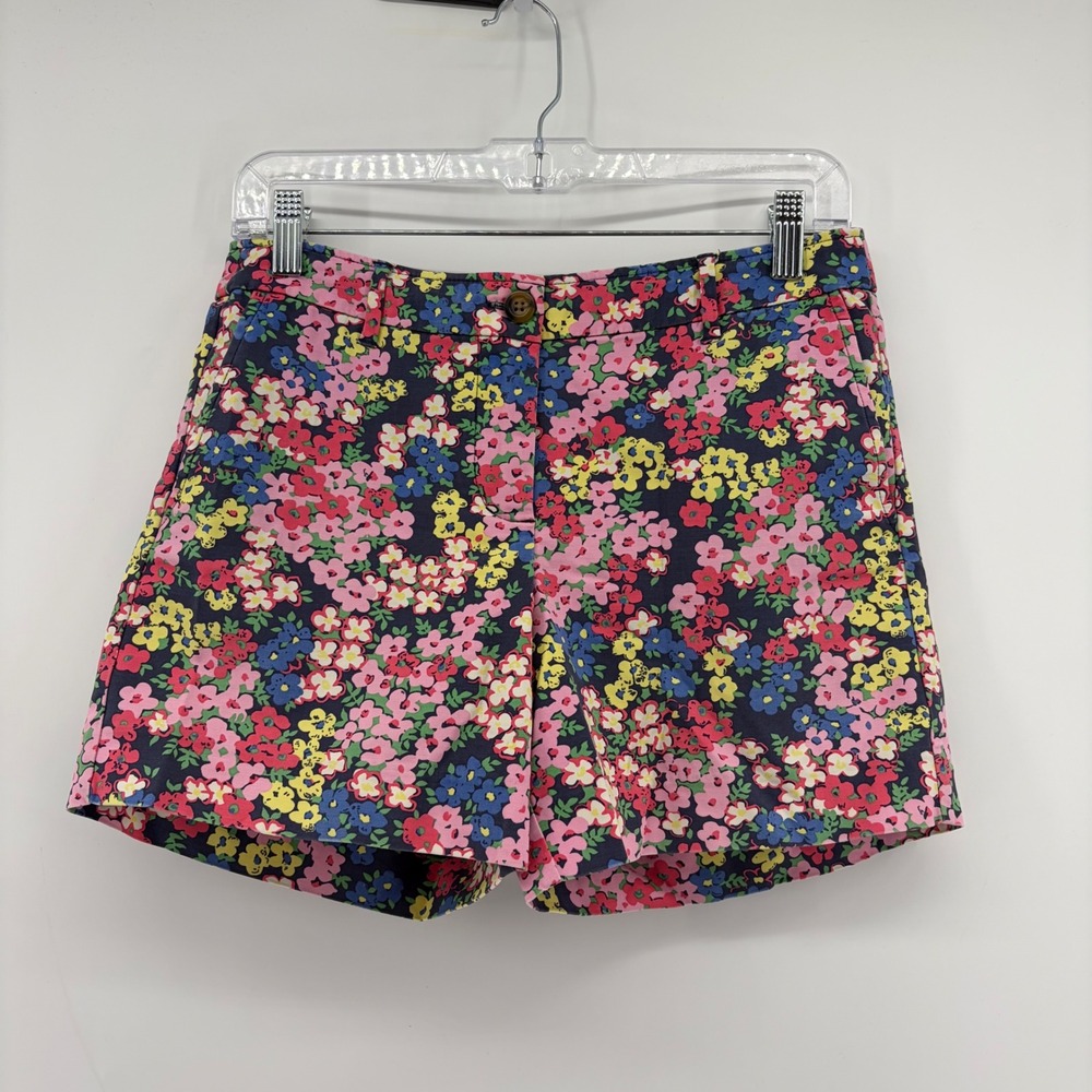 Boden Womens 4 Multicolor Floral Chino Shorts Stretch Cotton Mid Rise 4in